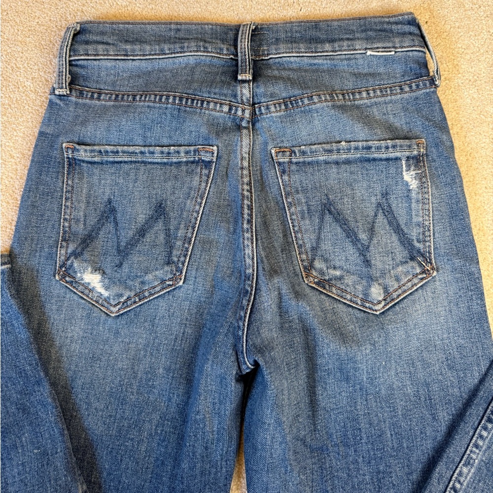 Mother Distressed Straight Leg Jeans Size 24 - Picture 11 of 12